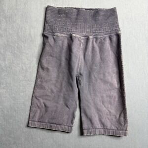 Free People Bike Shorts XS/S Womens Movement Good Karma Blue Athleisure Ribbed‎